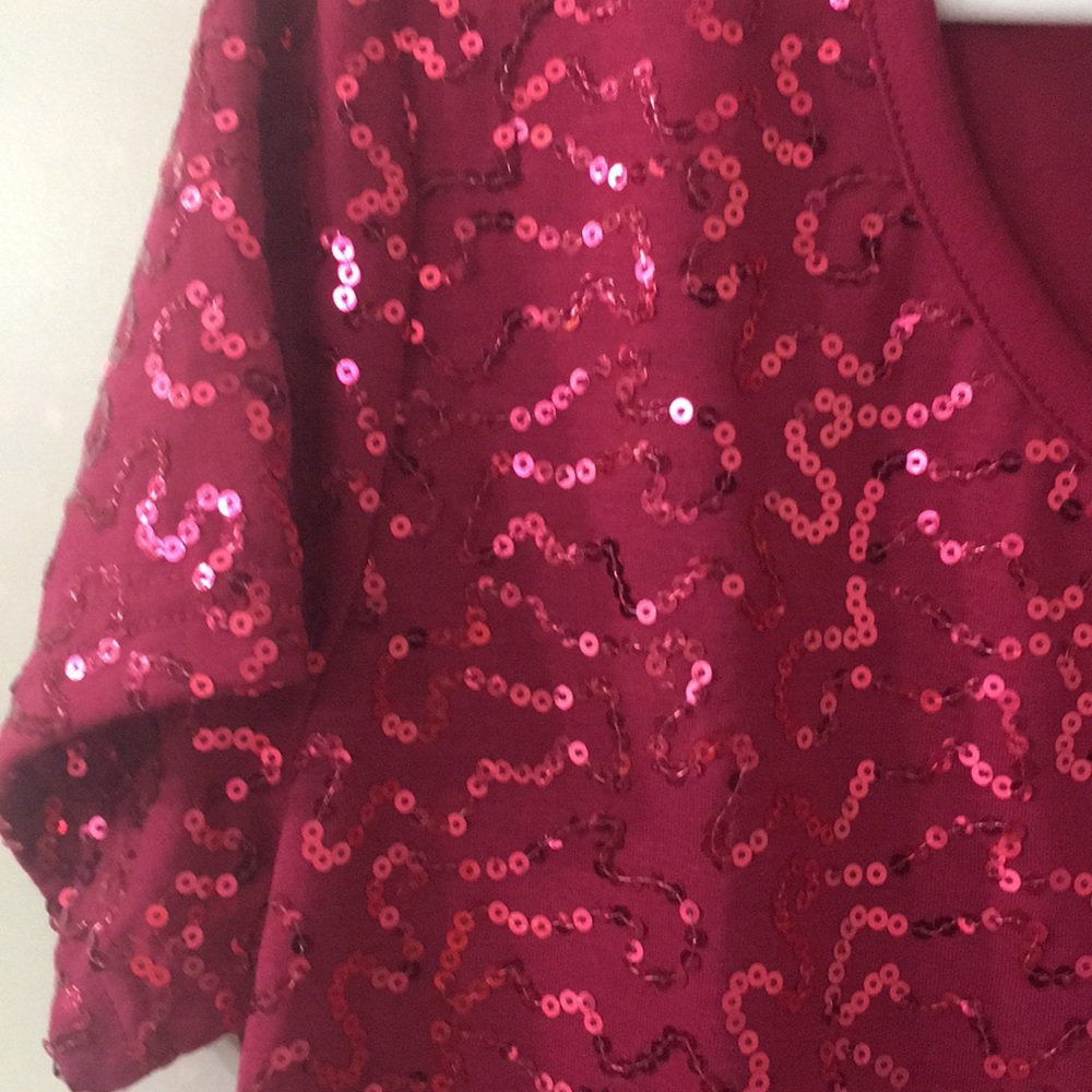 Red sequins blouse - Picture 3 of 4